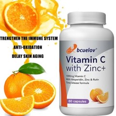 Vitamin C 1000mg – 30/60/120Capsules With Hesperidin,Zinc & Rutin Immune Support