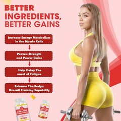 Creatine Monohydrate Gummies – Increase Strength and Build Muscle 1/2/3/5 Bottle