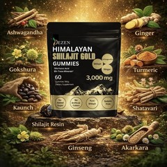 DEZEN Organic Himalayan Shilajit Gummies 3000mg for Energy & Wellness Supplement