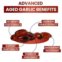 Resilia Garlic Extract 1200mg Softgels (60 Count) – Odorless Aged Garlic Extra..