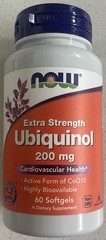 NOW Foods Extra Strength Ubiquinol 200mg – 60 Softgels – Expires 02/2029