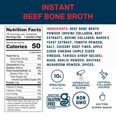 Bare Bones Beef Bone Broth Instant Powder Mix 16 Pack Keto Paleo 10g Protein