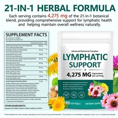 Lymphatic Drainage Supplements, 240 Softgels, Lymph System Support Supplement…