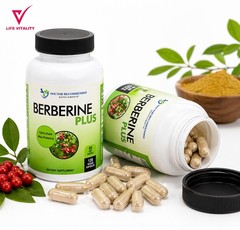 Berberine Plus 1200mg 240 Veggie Capsules 2 Pack Immune Support Fórmula