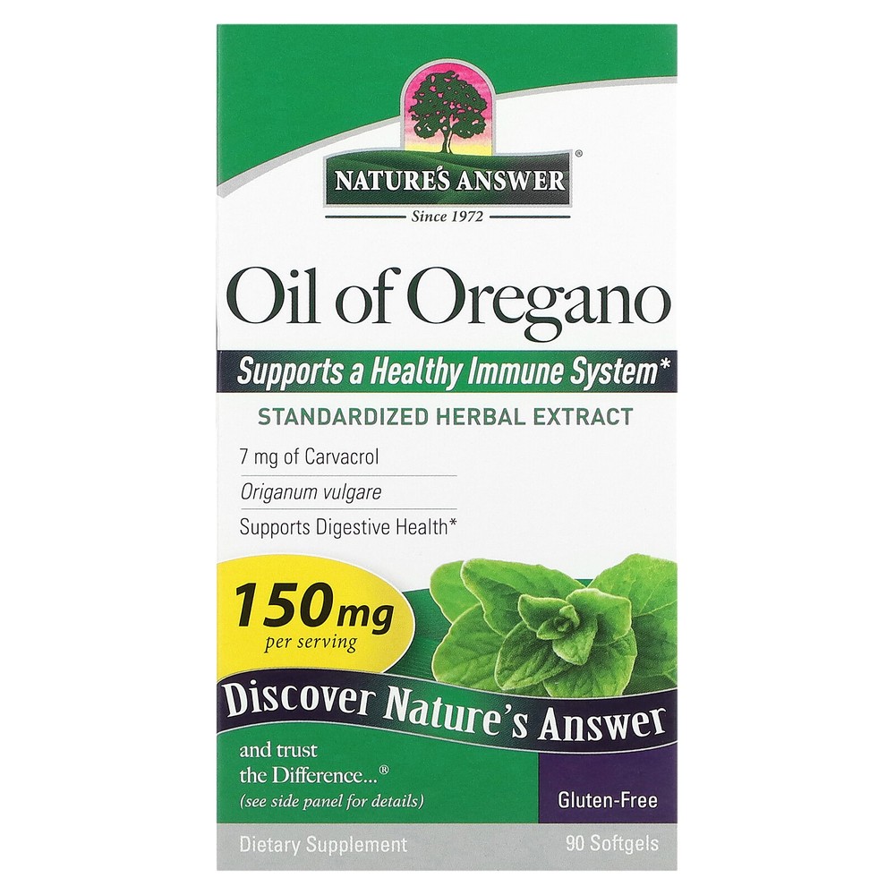 Nature s Answer Oil of Oregano Origanum Vulgare 150 mg 90 Softgels Cruelty-Free,