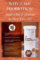 Forever Active Pro-B Probiotics 6-Strains + Zinc Gut Health Kosher 8 Billion CFU