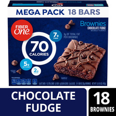 Fiber One 70 Calorie Brownies, Chocolate Fudge, Snack Bars, 18 Bars, 16 oz