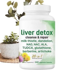 Liver Detox – 60 Veggie Capsules|20-in-1 Advanced Complex Liver Cleanse & Repair
