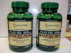 Flaxseed Oil Natural/Organic 1,000 mg Omega 3-6-9 (2 Pack) 120 Softgels