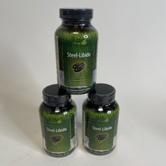 Irwin Naturals Steel-Libido for Men Promotes Sexual Vitality 75 Ct Exp 08/26 X 3