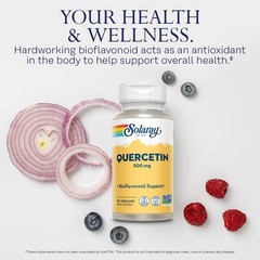 SOLARAY Quercetin 500mg 90 Bioflavonoid Antioxidant Non-GMO Vegan, Lab Verified