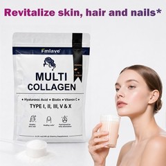 3 Pack Multi Collagen Powder 1500mg – with Biotin Hyaluronic Acid Vitamin C 540g