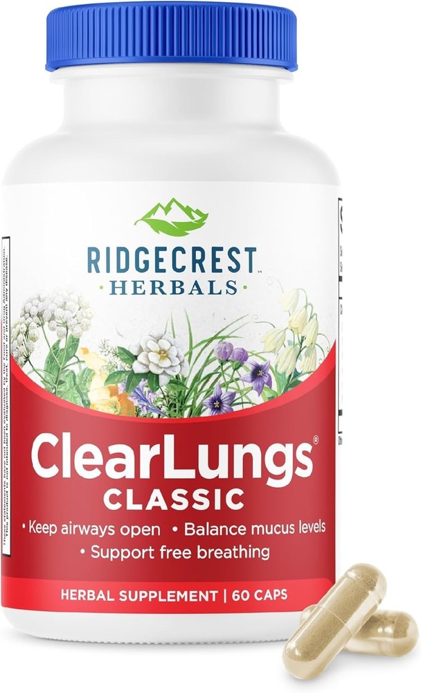 RidgeCrest Herbals ClearLungs Classic Natural Lung and Nasal Daily Health Sup…