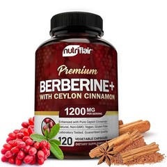 Berberine HCL high-quality Extract Ceylon Cinnamon Antioxidant 1200mg 120 Cap…