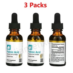 BUY 2 GET 1 FREE California Gold Nutrition Folinic Acid Alcohol 1oz/30ml- 3 Pack