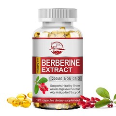 Premium Berberine HCL Extract 1200mg Healthy Cholesterol Anti-inflammatory