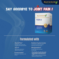 NutrixGold Original Flex-6 Chicken Cartilage Extract Joint Knee Health 30’s 114g