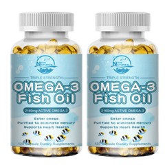 omega 3 fish oil capsules 3x strength 2160mg epa & dha, highest potency 120 New