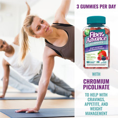 Fiber Advance Weight Management Gummies with Chromium Fiber Supplement, Natural