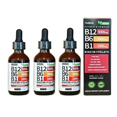 B12 Vitamin 1~3x and B6 Liquid Drops, B12 Sublingual B Complex-B12 5000mcg 60ml