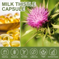 Organic Milk Thistle 1000mg -Liver health,helps detoxification and waste removal