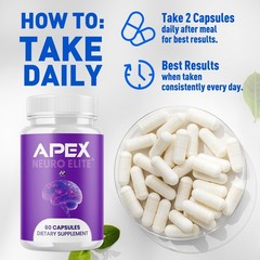 (3 Pack) Apex Neuro Elite Advanced Brain Health Support Supplement 180 Capsules