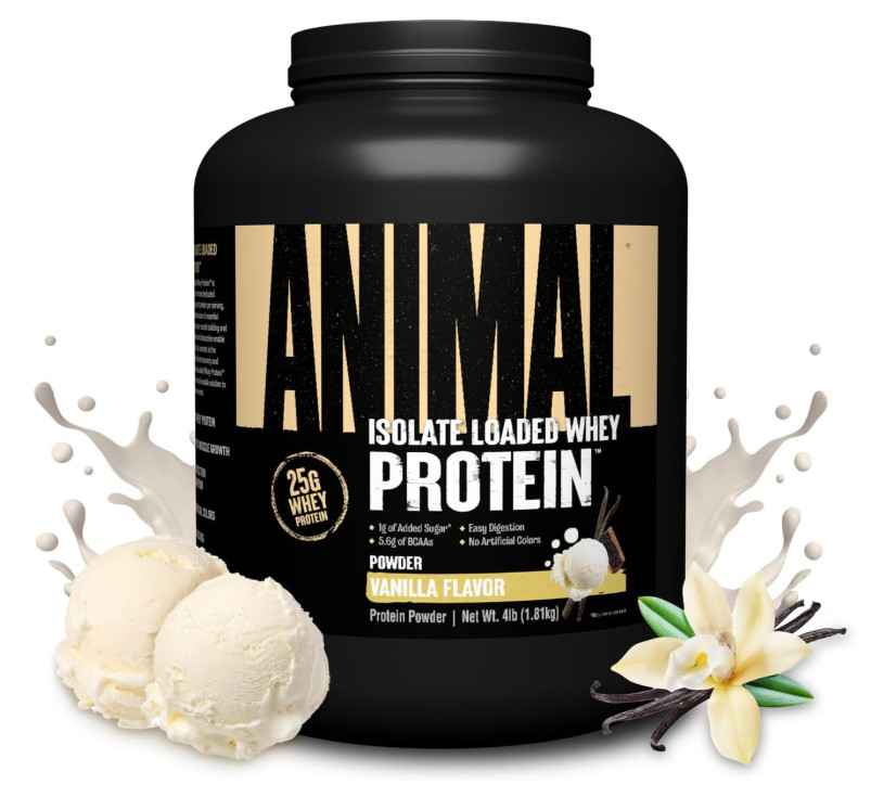 Animal Whey Isolate Protein Powder, Vanilla, 4 lb, 25g Protein