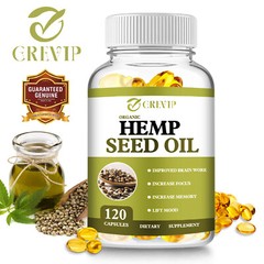 120pcs Hemp Seed Oil – Vitamin A, Omega 3 – for Calm,Sleep,Stress,Anxiety,Pain