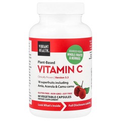 2 X Vibrant Health, Plant-Based Vitamin C, 60 Vegetable Capsules