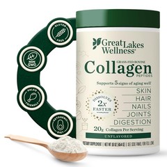 Great Lakes Wellness Collagen 22 Servings (16 Ounce, Pack of 1), Green