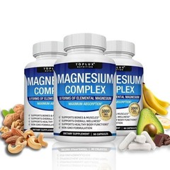 Toplux Nutrition Magnesium Complex 1000mg 8 Elemental Magnesium – 1/2/3 Bottles
