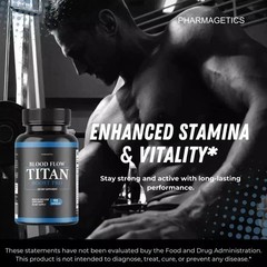 Blood Flow Titan Boost Pro Mens Blood Flow Supplement – 90 Capsules | Pack of 4