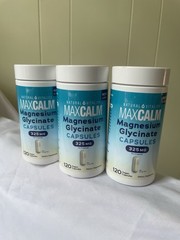 3PK Natural Vitality Calm Magnesium Glycinate 325mg ~ 120 Veg Caps EA ~ EXP 6/28