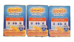 THREE Emergen-C Immune+ Vitamin C Powder Super Orange 10 Packets Each Exp: 12/27