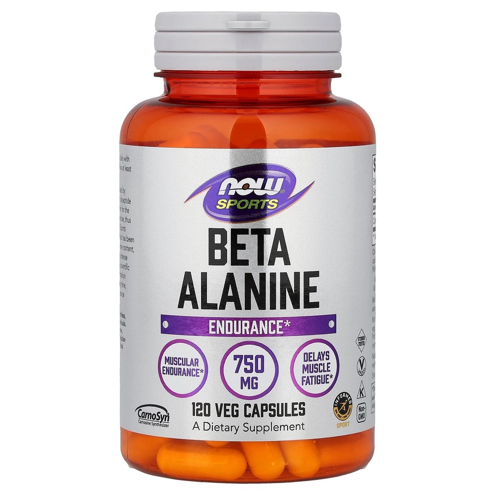 2 X NOW Foods, Sports, Beta-Alanine, Endurance, 120 Veg Capsules (750 mg per Ca
