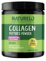 NATURELO collagen Peptides Powder,hydrolyzed ,type I &lll , Skin Hair And Joints