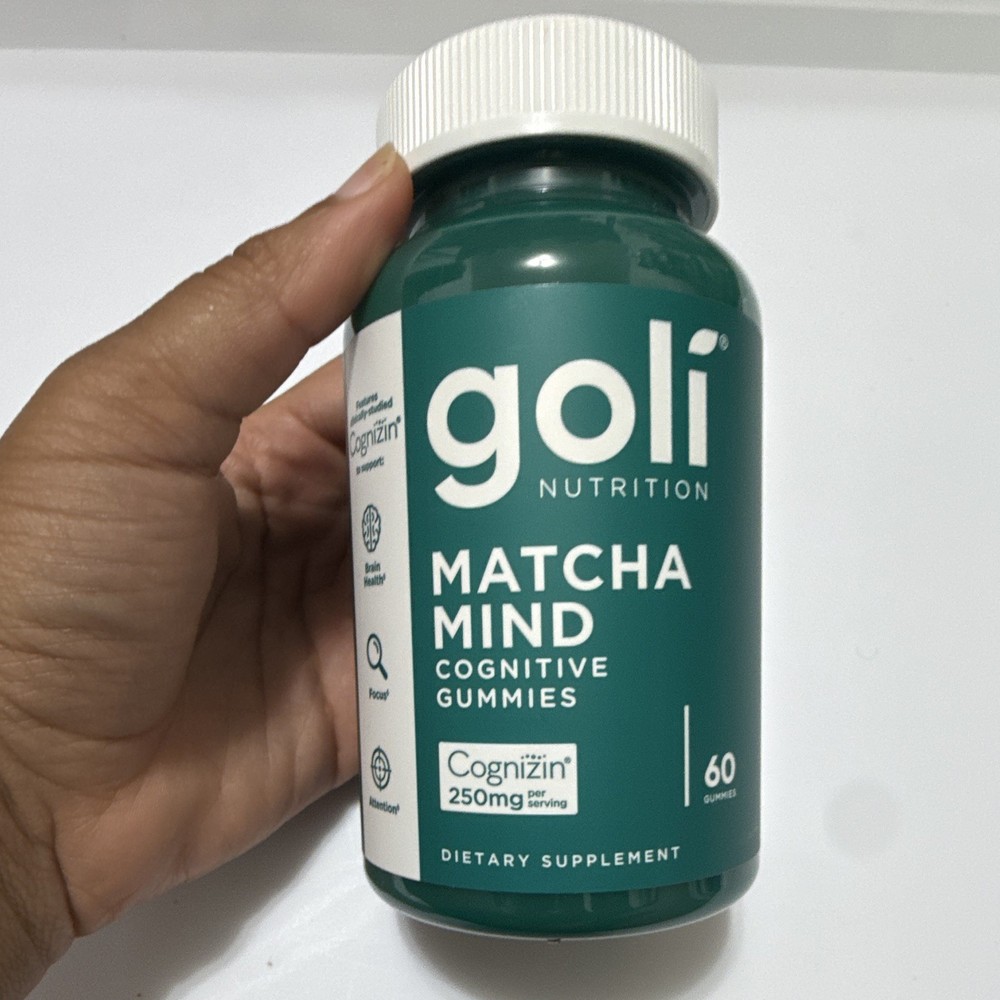 Goli Matcha Mind Cognitive Gummies 60 Count Cognizin Brain Focus Supplement
