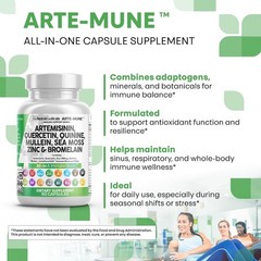 Clean Nutraceuticals Artemisinin Quercetin Zinc Mullein Quinine Supplement with