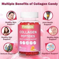 Multi Collagen Peptides Hydrolyzed Types I II III V X Supplement with Biotin Vc