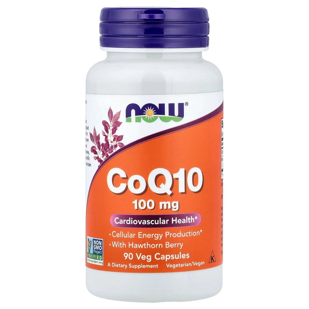 2 X NOW Foods, CoQ10 With Hawthorn Berry, 90 Veg Capsules