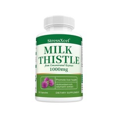 1000mg Milk Thistl Extract Caps, Natural Herbal Liver Supplement for Daily Detox