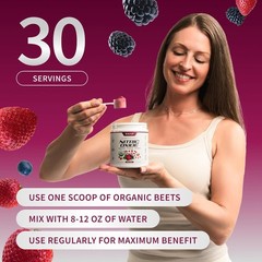 USDA Organic Beet Root Powder Nitric Oxide Supplements Men Women withPomegranate