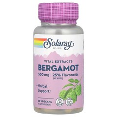 2 X Solaray, Vital Extracts, Bergamot, 60 Vegcaps