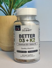 Organics Ocean Better D3 + K2, Organic Vitamin D3 K2 Supplement, 30-Day Supply