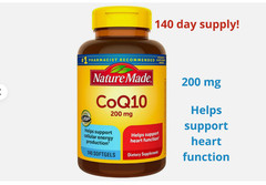 Nature Made CoQ10 200 mg Dietary Supplement for Heart Health Support 140 Softgel