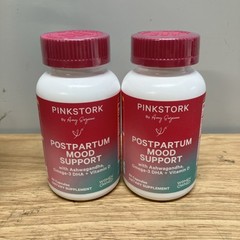 2x Pink Stork Postpartum Mood Support- Postnatal Hormone 60 Count Each 120 Total