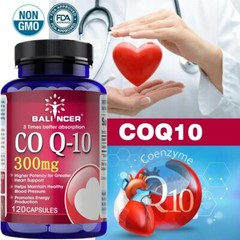 CoQ10 – Co Enzyme Pure Ubiquinone CQ10 Of Coenzyme Q10 300mg 30/60/120Vegan Caps