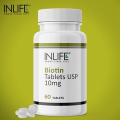 IN.LIFE Biotin 10000mcg Vitamin B7 Hair Skin 60 Tablets