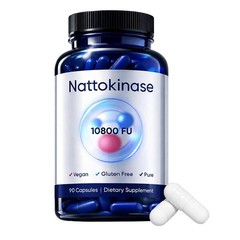 Nattokinase 10800 FU pure Vegan Dietary Supplement 90 Capsules