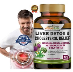 Liver Cleanse Detox Repair – 1,674 MG Milk Thistle Dandelion Support Supplement